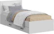 Кровать одинарная с ящиками Бали, Белый шагрень