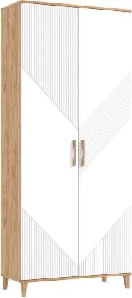 Ирис Прихожая Шкаф (Браш Вайт, Дуб Крафт)