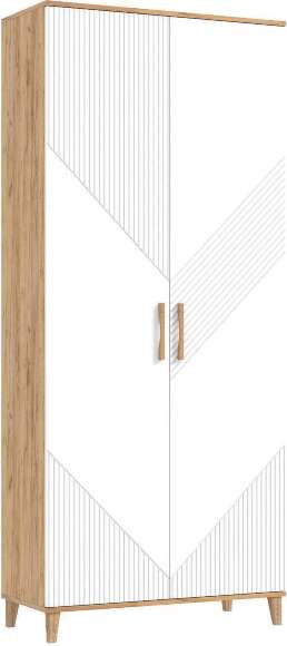 Ирис Прихожая Шкаф (Браш Вайт, Дуб Крафт)