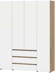 Некст 1 шкаф комбинированный четырехстворчатый / Дуб золотой/Белый
