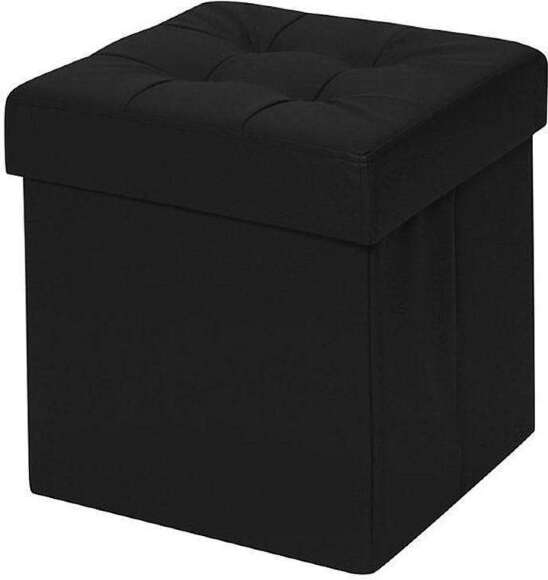 Пуф складной экокожа Черный