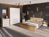 Спальня Некст 1 вар. 1 / Дуб золотой/Белый