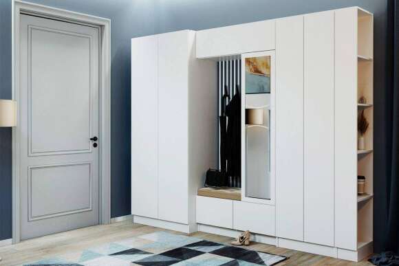 Шкаф для одежды и белья Руэлла, Белый Шкаф для одежды и белья Руэлла, Белый