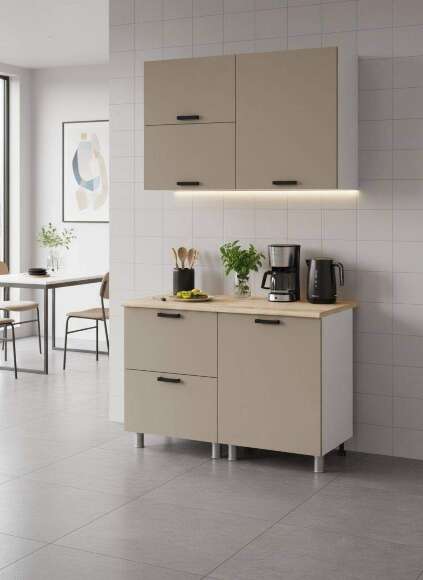 МК Аленушка 1,2м с ящ.в 2 Орешник Матовый Вижен,скоба черный,сонома